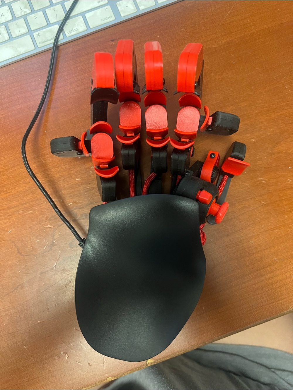 Red and Black VR Finger Tracking Glove Controller - Precision Sensor Hand Module